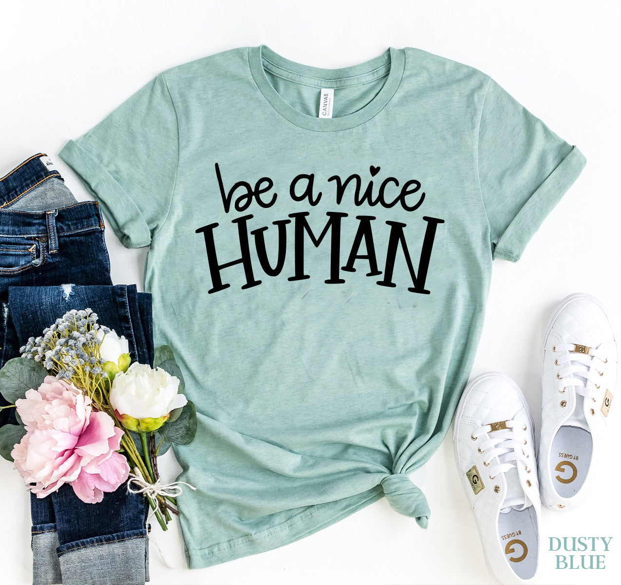 Trendy women"s streetwear t-shirt in mint green with positive quote