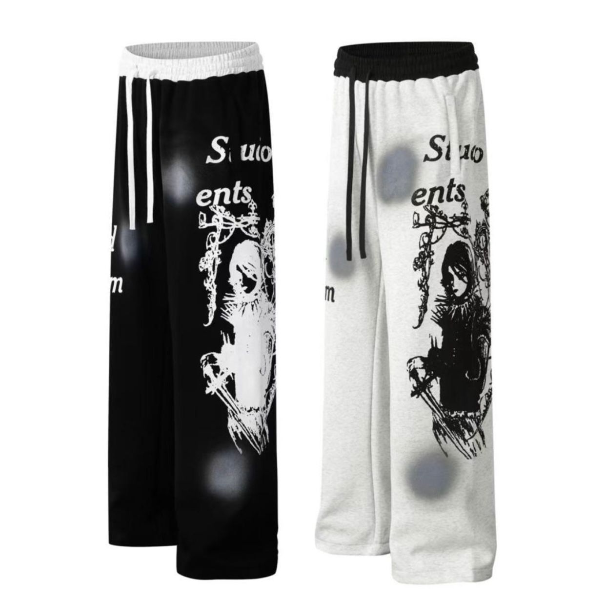 Reaper Graphic Wide-Leg Sweatpants
