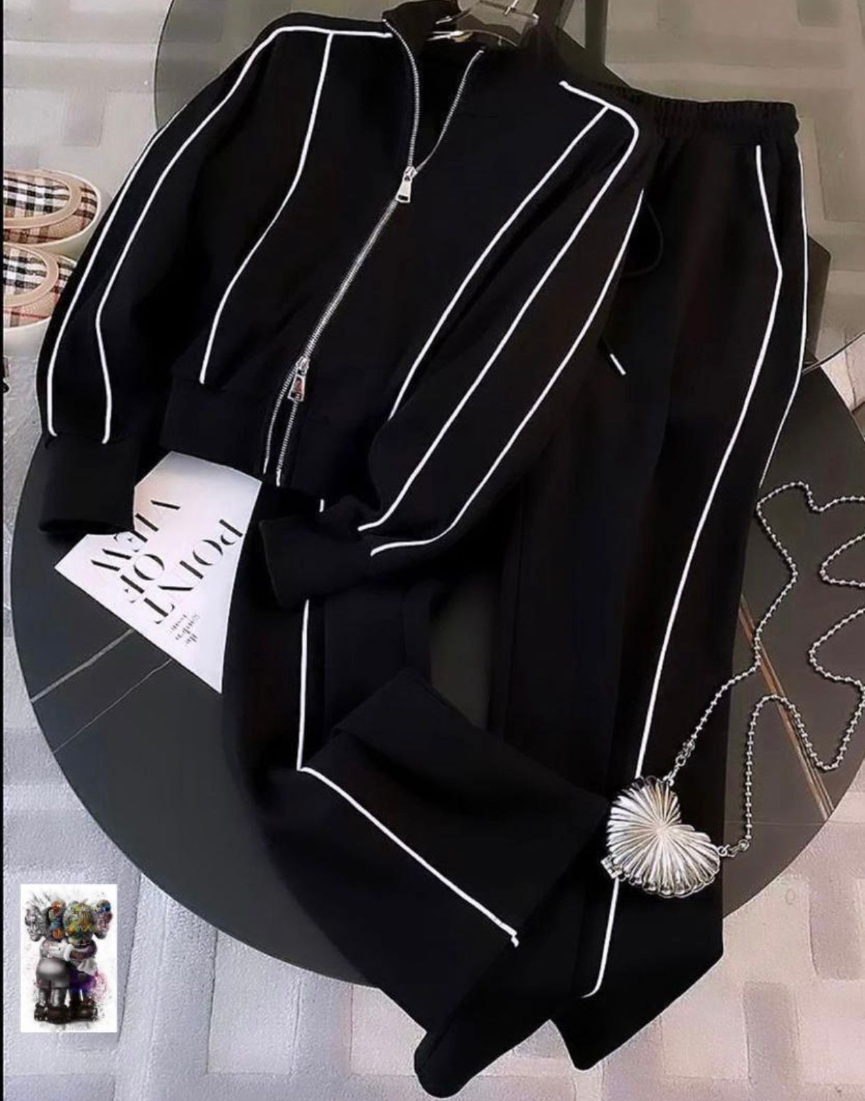 Classic Black Luxe Street Tracksuit