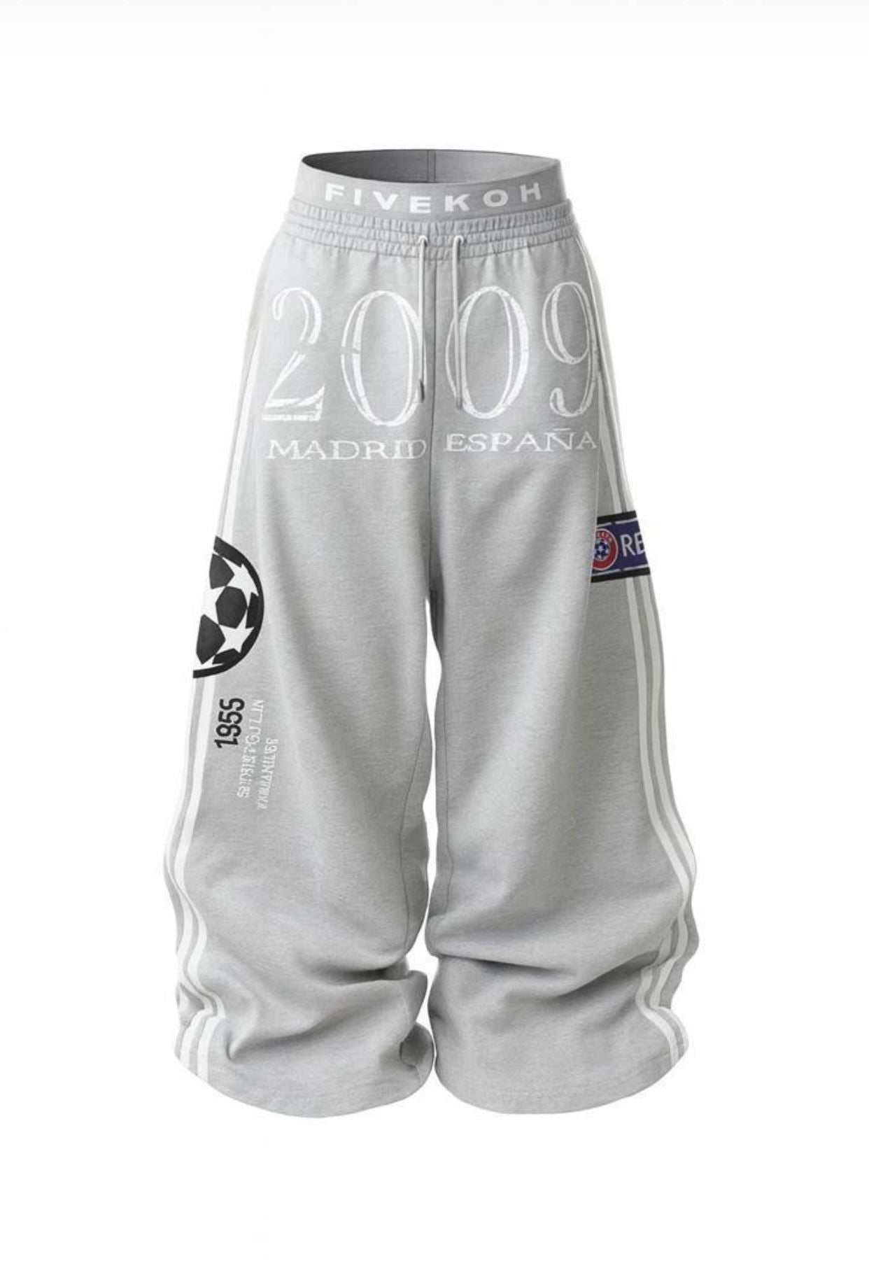 2009 Madrid España Grey Wide-Leg Sweatpants